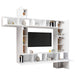Set dulapuri TV, 9 piese, alb, lemn prelucrat - WALTI WALTI