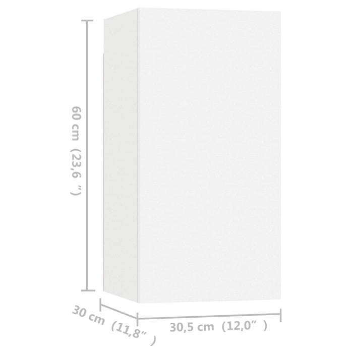 Dulapuri TV, 4 buc., alb, 30,5x30x60 cm, lemn prelucrat - WALTI WALTI
