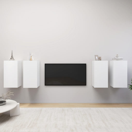 Dulapuri TV, 4 buc., alb, 30,5x30x60 cm, lemn prelucrat - WALTI WALTI