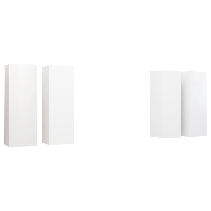 Dulapuri TV, 4 buc., alb, 30,5x30x90 cm, lemn prelucrat - WALTI WALTI
