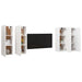Dulapuri TV, 4 buc., alb, 30,5x30x90 cm, lemn prelucrat - WALTI WALTI