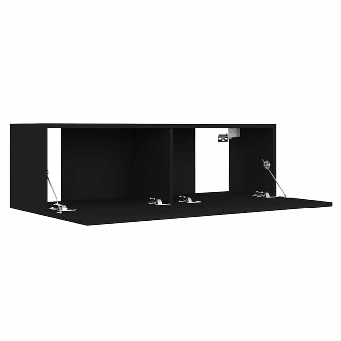 Set dulapuri TV, 3 piese, negru, lemn prelucrat WALTI