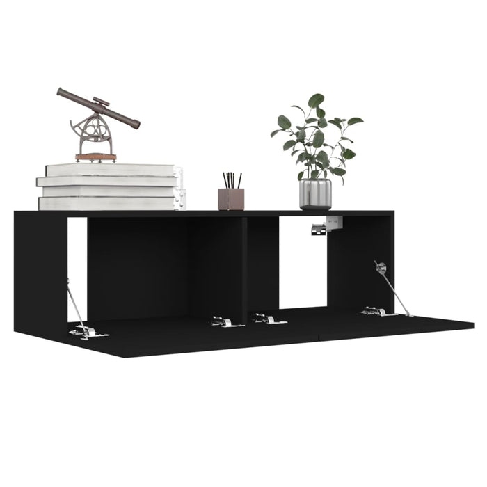 Set dulapuri TV, 6 buc., negru, lemn prelucrat WALTI