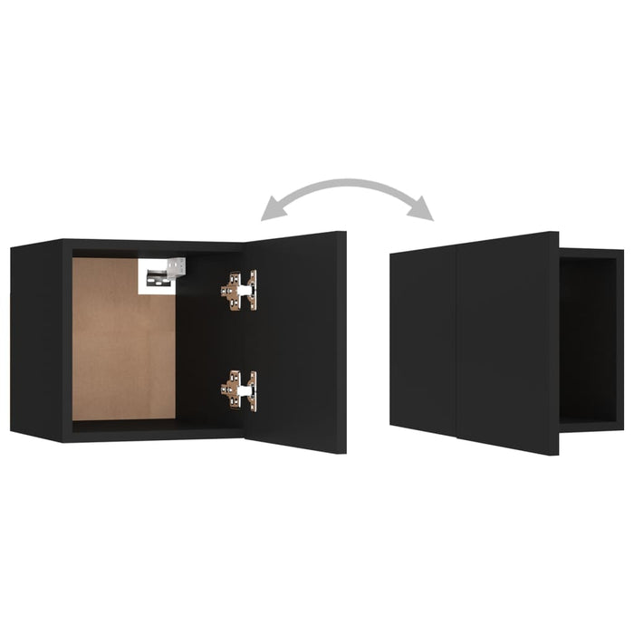 Set dulapuri TV, 6 buc., negru, lemn prelucrat WALTI