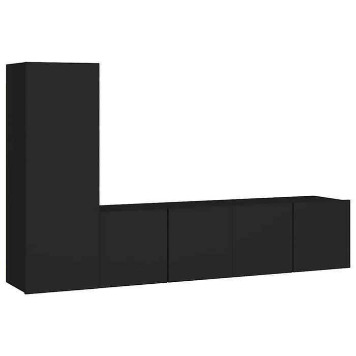 Set dulapuri TV, 3 piese, negru, lemn prelucrat WALTI