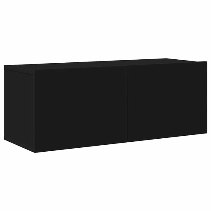 Set dulapuri TV, 8 piese, negru, lemn prelucrat WALTI