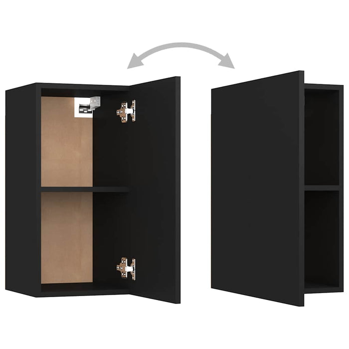 Dulapuri TV, 7 buc., negru, 30,5x30x60 cm, lemn prelucrat WALTI