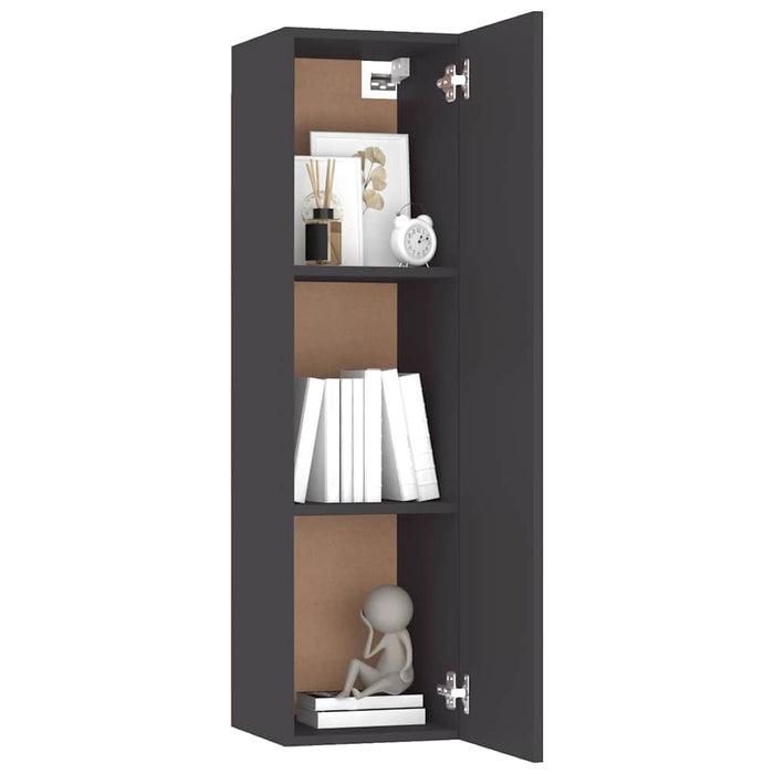 Set dulapuri TV, 4 piese, gri, lemn prelucrat WALTI