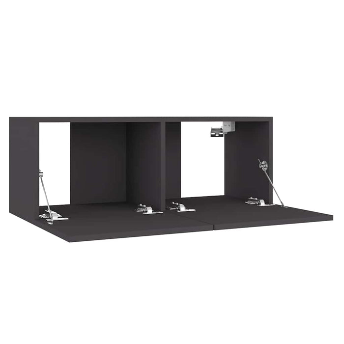 Set dulapuri TV, 3 piese, gri, lemn prelucrat WALTI
