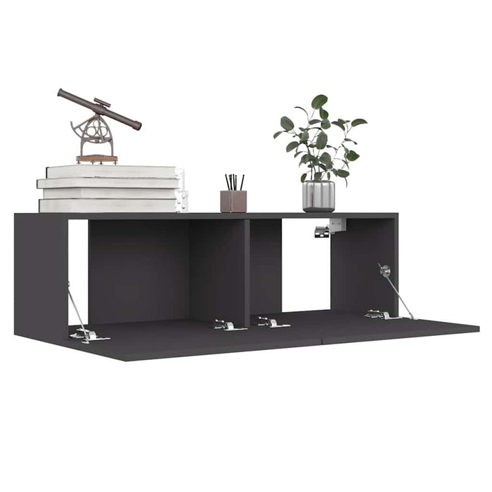 Set dulapuri TV, 6 piese, gri, lemn prelucrat WALTI