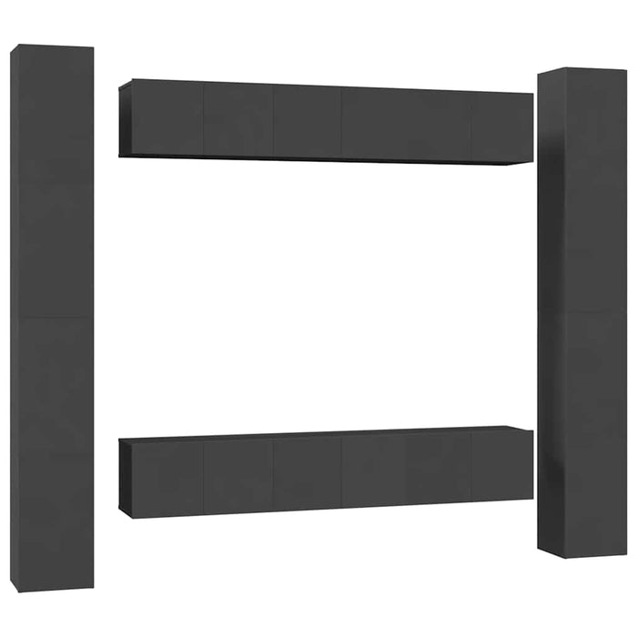 Set dulapuri TV, 6 piese, gri, lemn prelucrat WALTI