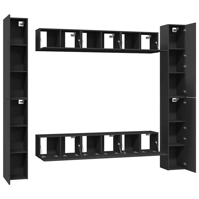 Set dulapuri TV, 6 piese, gri, lemn prelucrat WALTI