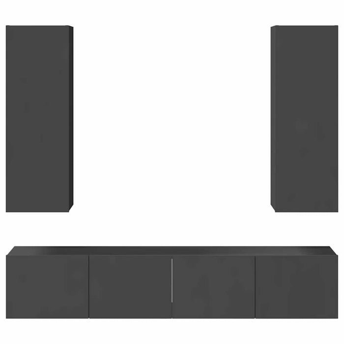 Set dulapuri TV, 4 piese, gri, lemn prelucrat WALTI