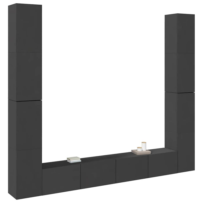 Set dulapuri TV, 6 piese, gri, lemn prelucrat WALTI