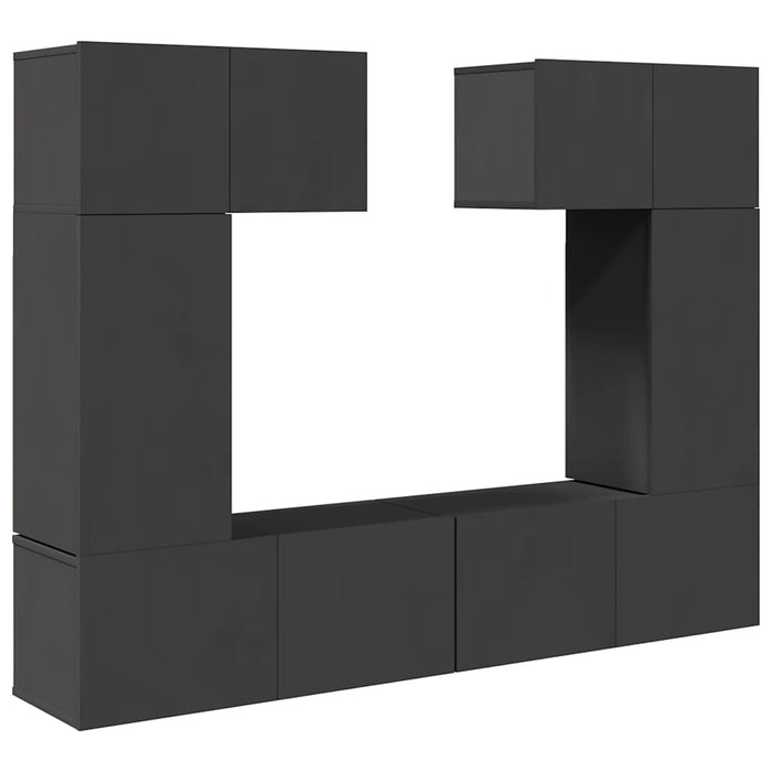 Set dulapuri TV, 6 piese, gri, lemn prelucrat WALTI