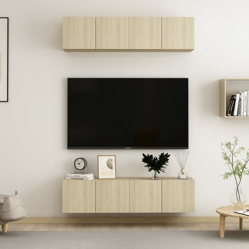 Dulapuri TV, 4 buc., stejar sonoma, 60x30x30 cm, lemn prelucrat - WALTI WALTI