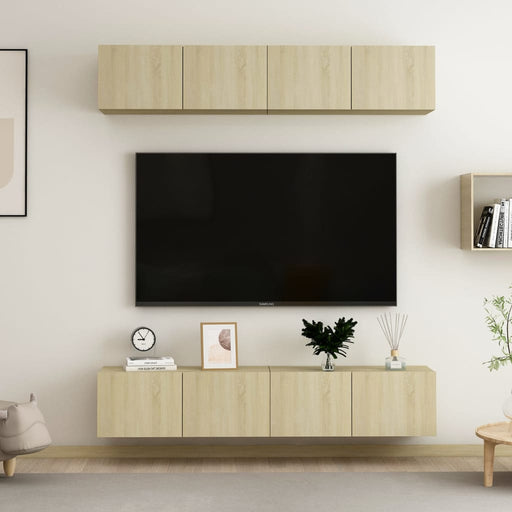 Dulapuri TV, 4 buc., stejar sonoma, 80x30x30 cm, lemn compozit - WALTI WALTI
