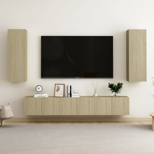 Set de dulapuri TV, 5 piese, stejar sonoma, lemn prelucrat - WALTI WALTI