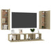 Set de dulapuri TV, 4 piese, stejar sonoma, lemn prelucrat - WALTI WALTI