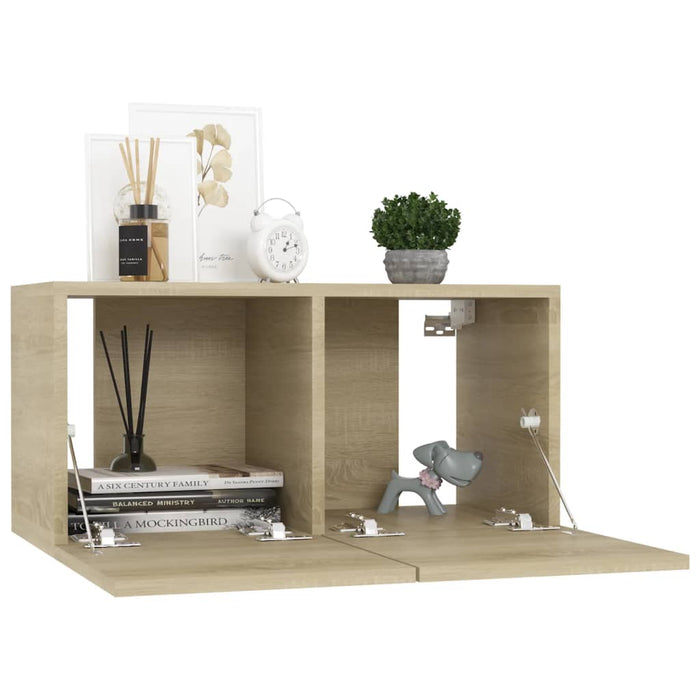 Set de dulapuri TV, 8 piese, stejar sonoma, lemn prelucrat - WALTI WALTI