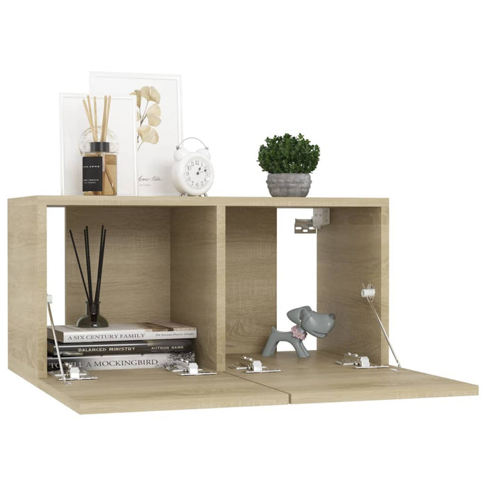 Set de dulapuri TV, 10 piese, stejar sonoma, lemn prelucrat - WALTI WALTI