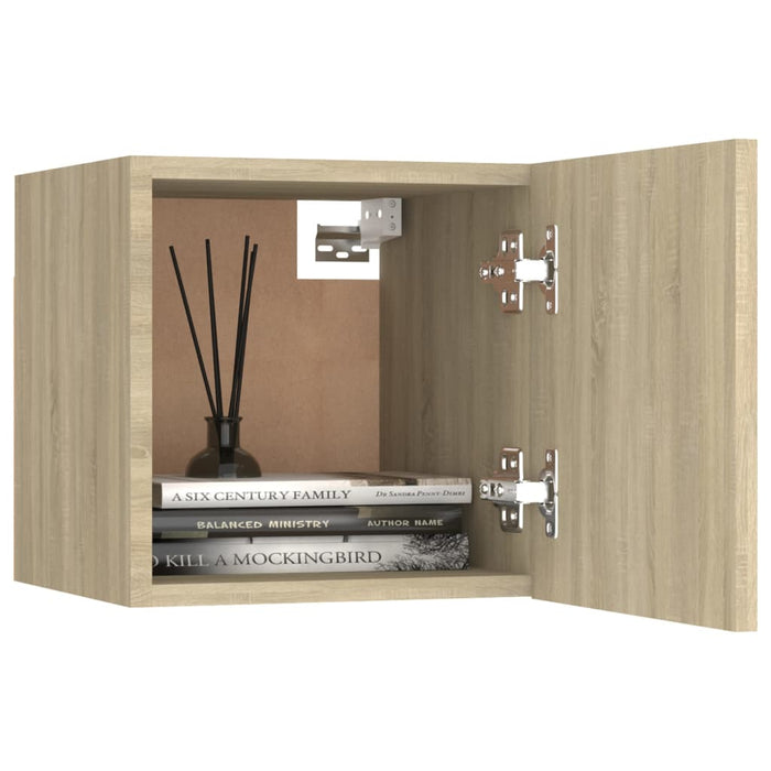 Set de dulapuri TV, 8 piese, stejar sonoma, lemn prelucrat WALTI