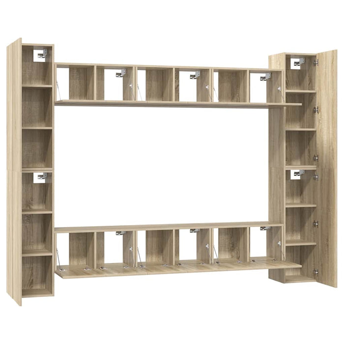 Set de dulapuri TV, 10 piese, stejar sonoma, lemn prelucrat - WALTI WALTI