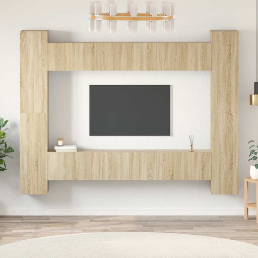 Set de dulapuri TV, 10 piese, stejar sonoma, lemn prelucrat - WALTI WALTI