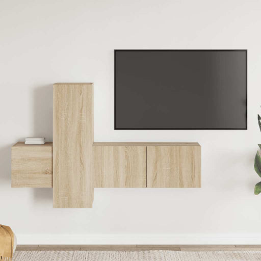 Set de dulapuri TV, 3 piese, stejar sonoma, lemn prelucrat - WALTI WALTI
