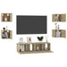 Set de dulapuri TV, 6 piese, stejar sonoma, lemn prelucrat - WALTI WALTI