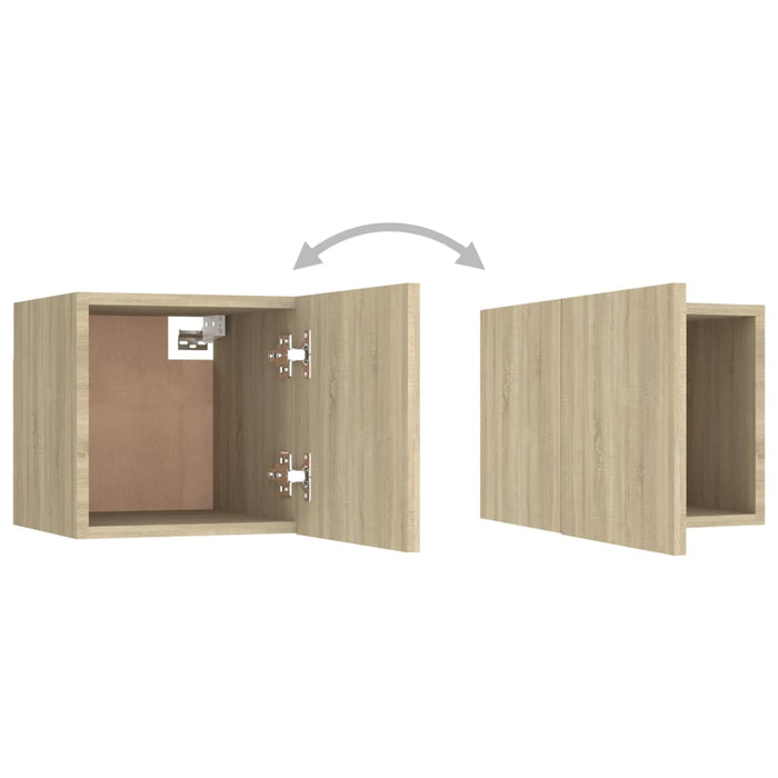 Set de dulapuri TV, 6 piese, stejar sonoma, lemn prelucrat WALTI