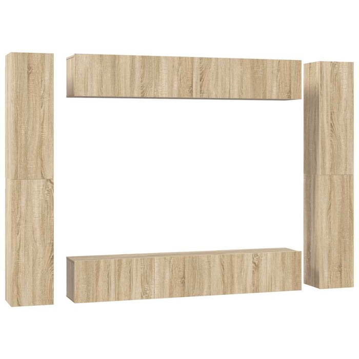 Set de dulapuri TV, 10 piese, stejar sonoma, lemn prelucrat - WALTI WALTI