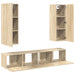 Set de dulapuri TV, 4 piese, stejar sonoma, lemn prelucrat - WALTI WALTI