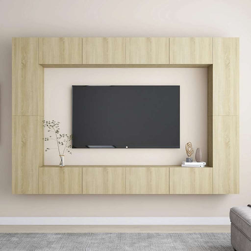 Set de dulapuri TV, 8 piese, stejar sonoma, lemn prelucrat - WALTI WALTI