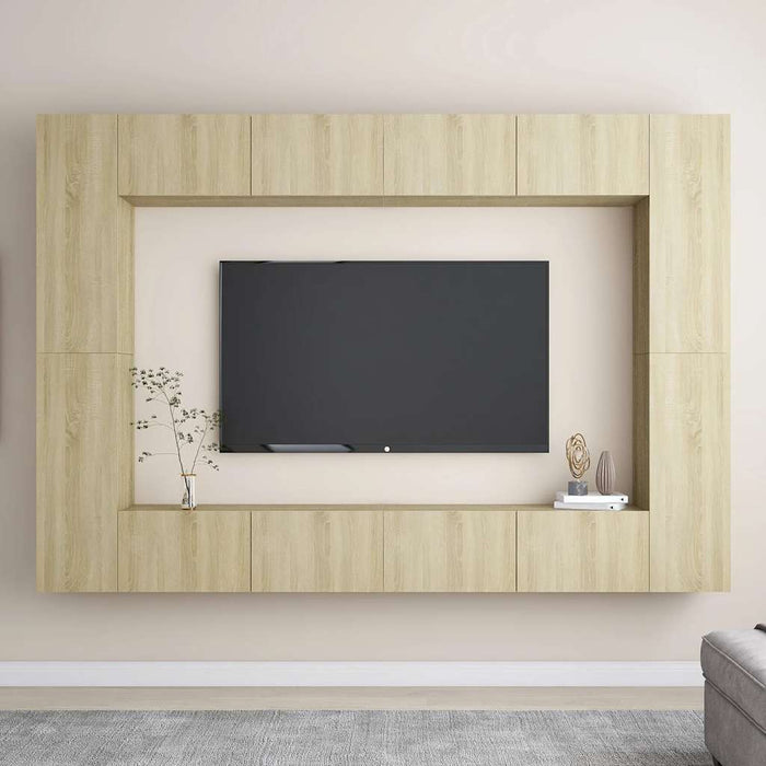 Set de dulapuri TV, 8 piese, stejar sonoma, lemn prelucrat - WALTI WALTI