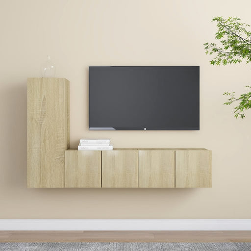 Set de dulapuri TV, 3 piese, stejar sonoma, lemn prelucrat - WALTI WALTI