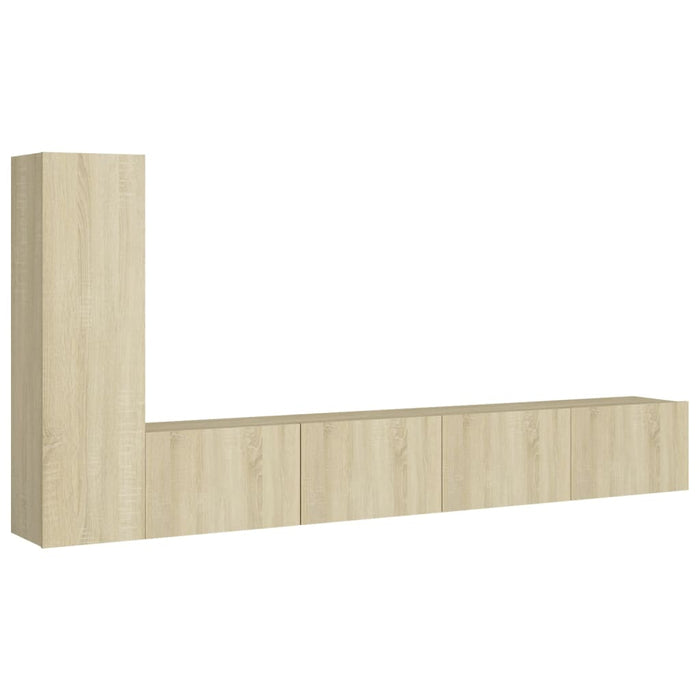 Set de dulapuri TV, 3 piese, stejar sonoma, lemn prelucrat WALTI