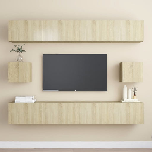 Set de dulapuri TV, 6 piese, stejar sonoma, lemn prelucrat - WALTI WALTI