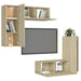 Set de dulapuri TV, 4 piese, stejar sonoma, lemn prelucrat - WALTI WALTI