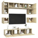 Set de dulapuri TV, 8 piese, stejar sonoma, lemn prelucrat - WALTI WALTI
