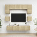 Set de dulapuri TV, 8 piese, stejar sonoma, lemn prelucrat - WALTI WALTI