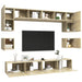 Set de dulapuri TV, 8 piese, stejar sonoma, lemn prelucrat - WALTI WALTI