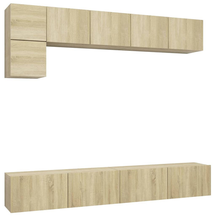 Set de dulapuri TV, 5 piese, stejar sonoma, lemn prelucrat - WALTI WALTI