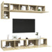 Set de dulapuri TV, 5 piese, stejar sonoma, lemn prelucrat - WALTI WALTI
