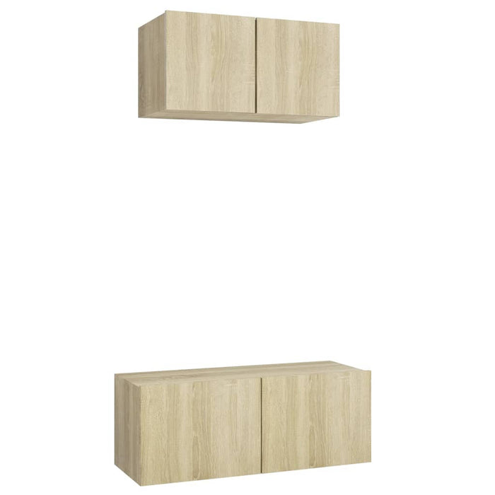 Set de dulapuri TV, 2 piese, stejar sonoma, lemn prelucrat - WALTI WALTI