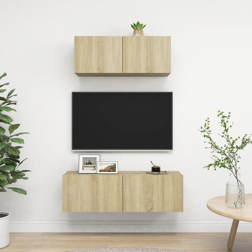 Set dulapuri TV, 2 piese, stejar sonoma, lemn prelucrat - WALTI WALTI