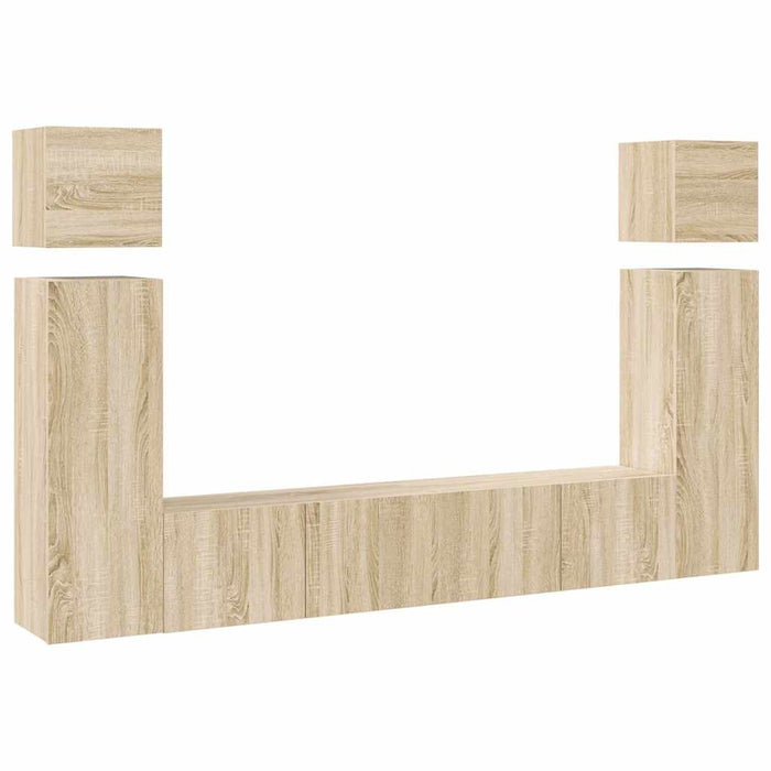 Set dulapuri TV, 8 piese, stejar sonoma, lemn prelucrat - WALTI WALTI