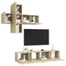 Set dulapuri TV, 7 piese, stejar sonoma, lemn prelucrat - WALTI WALTI