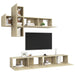 Set dulapuri TV, 7 piese, stejar sonoma, lemn prelucrat - WALTI WALTI