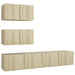 Set dulapuri TV, 4 piese, stejar sonoma, lemn prelucrat - WALTI WALTI